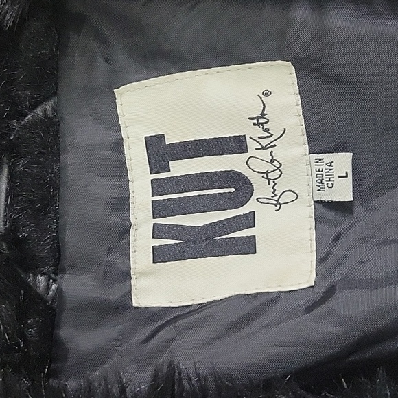 Kut from the Kloth Black Faux Fur Moto Jacket - Picture 4 of 13